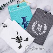 1 Pc Custom Embroidered Golf Towel Ideal Gift For Men And Women Perfect For Golf Bags Birthday, Retirement, And Special Occasions Gift Home Bathroom Decor Summer Beach Essentials Back To School