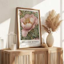 1 件 William Morris 海报、粉色花卉印刷品、复古花卉印刷品、展览海报、植物印刷品、花卉艺术品、William Morris 礼品、灵感现代帆布艺术印刷品 - 适用于客厅和卧室的无框墙壁装饰 - 彩色 - 查看 7