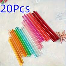 20pcs Multi-Color Transparent High-Strength Hot Melt Glue Sticks, Heat Resistant, Suitable For DIY Crafts And Home Repairs