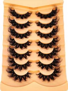 HBZGTLAD NEW 2 Box 14 Pairs Pairs Cat Eye Lashes Fluffy Faux Mink Lashes 8D Wispy Lashes Pack Dramatic Long Thick Volume Eyelashes False Eyelas - 6D-H36 - Xem 5