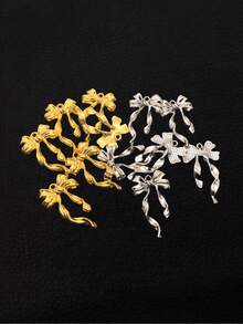 10pcs Antique Silver Bow Bowknot Alloy Charms Pendants For DIY Earrings Necklace Jewelry Making Accessories Valentines