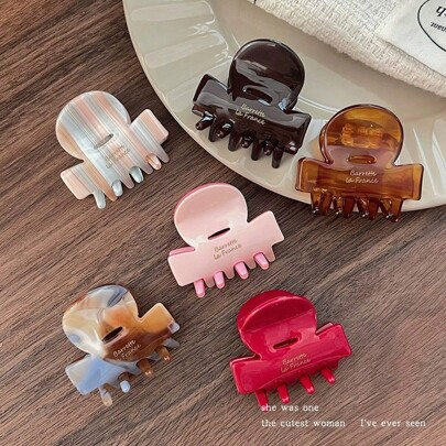 1pc Women's Cute And Sweet Acetic Acid Small Claw Clip For Back Of Head, Hair Claw For Ponytail, Half Up Hair, Chic Hair Accessory Suitable For Daily Use Hair Clips Hair Jaw Clip Hair Clamps Hair Clutch Hair Catcher Clip Fall Winter Hair Accessories For Women For Vacation Outfits Woman