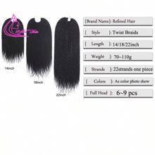 1 Piece Synthetic Crochet Braids Senegalese Twist Ombre Brown Grey Handmade Braiding Hair Extensions For Girls 22roots