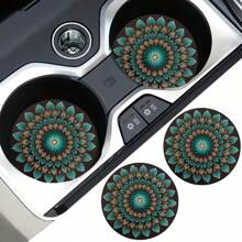 2 pièces Dessous de verre à motif floral pour voiture, tapis de voiture stylé et , séchage rapide et antidérapant