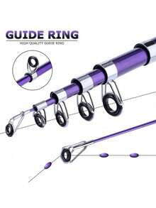 SOUGAYILANG Portable Telescopic Saltwater Fishing Rod - Collapsible Travel Rod For Lightweight Angling - Purple - View 5