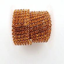 SS6-16, 2-4mm, 2 Yards/Pack, Crystal Rhinestone Chain, Champagne Gold Metal Base, Sewable & Glueable Cup Chain Decor, Sewing Glass Rhinestone Trim Ribbon, DIY Accessories, Suitable For Clothing, Crafts, Shoes, Bags, Mugs, Bottles, Cups, Phone Cases - Multicolor - View 18