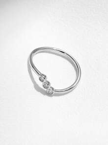 MODIAN D Color Moissanite Lab Diamond Rings 925 Sterling Silver Irregular Line Stackable Fashion Ring For Women Fine Jewelry - Silver - View 7