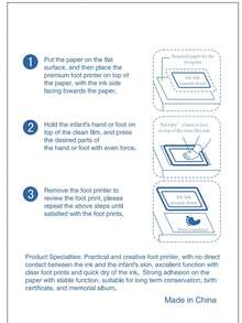 1pc-Large Clean Touch Ink Pad For Baby Handprints And Footprints – Inkless Infant Hand & Foot Stamp – For Babies, Doesn't Touch Skin – Perfect Family Memory Or Gift, Black Print Kit By Tiny Gifts - Multicolor - View 11