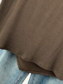 夏季新款休闲上衣，不对称设计和抽绳短袖 T 恤