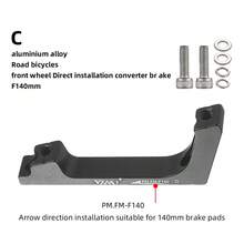 Road Bike Direct Mount Disc Brake Adapter, 140mm Caliper Conversion For 160mm Front & Rear Mount - Black - View 8