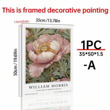 1 件 William Morris 海报、粉色花卉印刷品、复古花卉印刷品、展览海报、植物印刷品、花卉艺术品、William Morris 礼品、灵感现代帆布艺术印刷品 - 适用于客厅和卧室的无框墙壁装饰 - 彩色 - 查看 12
