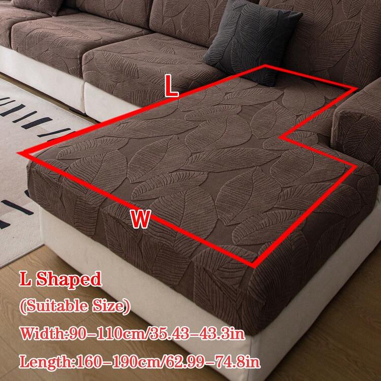 1 Vỏ bọc đệm ghế sofa chống trượt bằng vải Jacquard sang trọng, mềm mại và thân thiện với làn da, phong cách hiện đại, chống thú cưng và có độ đàn hồi, phù hợp với ghế sofa kết hợp hình chữ L và ghế sofa 1/2/3/4 chỗ ngồi (Bán riêng lẻ) - Cà phê nâu - Xem 14