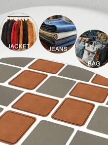 1 pieza Parche personalizado con adhesivo termofusible, pegatina de tela con contenido personalizado, parche rectangular para pantalones vaqueros, parche cuadrado para pantalones vaqueros, parche gris para pantalones vaqueros, parche marrón para pantalones vaqueros, parche marrón, parches personalizados en blanco con grabado láser, pegatina de tela rectangular para reparación de ropa y suministros de costura, parches personalizados especialmente para pantalones vaqueros