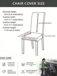 2/4/6 pièces Housse de chaise pour salon, housse de table à manger, housse protectrice pour chaise, housse décorative de maison pour tabouret