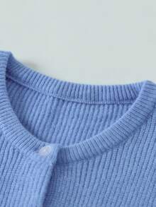 Women Summer Y2k Button Down Sweater Knitted Cropped Cardigan Shirt Blouse Short Sleeve Ribbed Knit Crop Top Open Front Knitwear Tops Lightweight Outwear Top Tee Shirt Going Out Knit Tops Pullover Tops Streetwear Fall Spring Clothes - Màu xanh lam - Xem 4