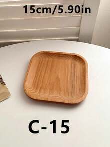 1 pièce Plateau en bois, plateau de service en bois rond/carré/ovale, petite assiette en bois pour le lait, les collations, la photographie, en bois de hêtre, simple et