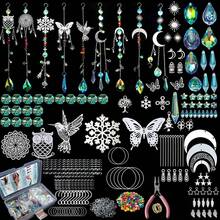 450PCS DIY Rainbow Suncatcher Making Kit With Butterfly Owl Hummingbird Snowflake Moon Charms, Colorful Beads, Chains, Rings & Pliers For Window Hanging Crafts - 450pcs Colorful Gravel Hummingbird Diy - View 1