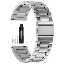Pulseiras de relógio de corrente de metal de liberação rápida, pulseira de relógio de elos de aço inoxidável 20 mm, 22 mm, serve para Galaxy Watch 5/4/3, Garmin Watch, relógio para homens e mulheres