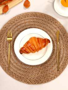 1/4/6/12 件波西米亚风亚麻编织圆形餐垫，适用于厨房、餐桌装饰，适合节日派对、生日、乡村户外用餐，四季皆宜