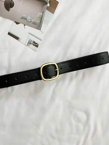 1 件女士 PU 皮带，时尚简约风格休闲腰带装饰，适合牛仔裤、裙子、日常穿着夏季、秋季、万圣节