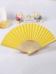 Vintage Handheld Foldable Paper Fan,Portable Bamboo Fan With Foldable Paper Cover - Perfect Summer Accessory For Staying Cool And Stylish, Perfect For Parties And Events - Multicolor - View 4