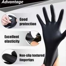 20/50/100-Piece Black Disposable Nitrile Gloves For Painting.Crafts,Cleaning & FoodHandling, Beauty & Nail Care -HomeCleaning Essentials(No Box)