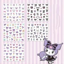 Sanrio 5 piezas de calcomanías de uñas de anime de Sanrio, calcomanías de arte de uñas de estilo de dibujos animados lindos, decoración de uñas de plástico autoadhesivo, con efecto luminoso, mate y forma asimétrica, de un solo uso - sin fragancia