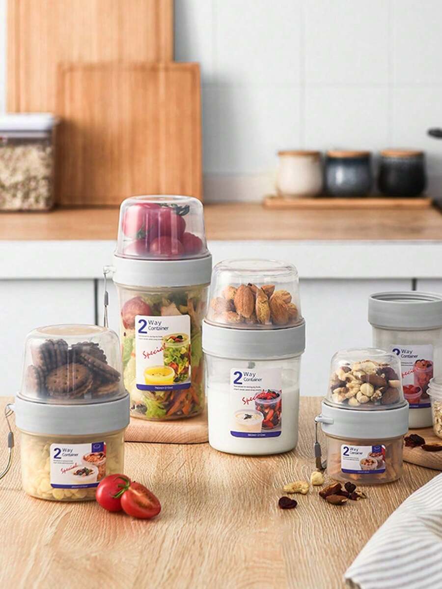 Tazas de desayuno, vasos para llevar, recipientes para cereales y leche con doble sellado, tazas de yogur portátiles con contenedores para cereales, avena o fruta, esencial para la oficina, la universidad, los viajes, los picnics, almacenamiento de alimentos hermético, ideal para bebés, mamás, estudiantes y trabajadores de oficina, suministros escolares de vuelta al cole