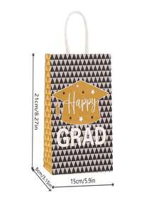 6 pièces Sacs cadeaux de remise des diplômes avec poignées, Sacs en papier de félicitations pour la remise des diplômes 2025, Fournitures pour fête de remise des diplômes, Décorations de cadeaux de bonbons, Convient pour le collège/lycée - Multicolore - Voir 3