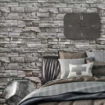 1 Roll Thicker Gray Brick Pattern Self-Adhesive Wallpaper, Suitable For Dining Room, Bedroom, Study, Living Room, Bathroom, Background Wall, Commercial & Residential Use, Removable, Waterproof, Noise-Reducing, Luxury Flat Sticker For Furniture, Appliances Room Decor Stickers Home Decor Wall Decor Bedroom Decor Bathroom Decor Decor Room Decor Home Decor Living Room Wall Paper Wall Stickers Wall Papers Kitchen Decor Room Decoration Stuff Living Room Decor House Decor Wall Art Wallpapers