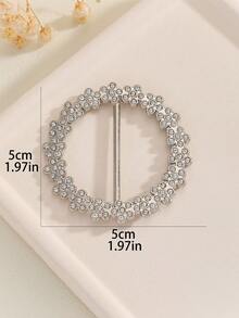 4 件装女士优质珍珠圆环围巾夹/衬衫纽扣，百搭时尚服装配饰 - 彩色 - 查看 9