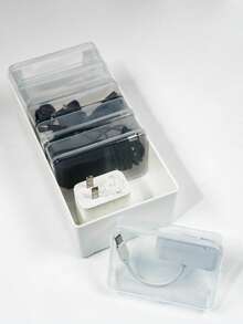 Cable Management Box, Organizer For Power Charger Line, Phone Charger Cord Winder Holder, Desktop Wire Storage Box - Transparent - View 5