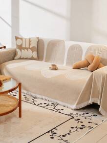 1 Pièce Serviette De Canapé À Motif De Ligne, Housse De Canapé Résistante Aux Rayures Et À La Saleté Lavable, Utilisée Pour La Décoration De Chambre À Coucher, De Bureau, De Salon Et De Maison, Toutes Saisons.