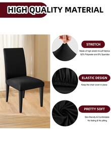 1/4/6 件防水餐椅套 - 弹力弹性椅套、椅套、餐厅椅套、弹力厨房椅套/餐厅椅套 6 件套、可拆卸可洗餐椅套，适用于家庭、酒店、宴会 - 彩色 - 查看 2