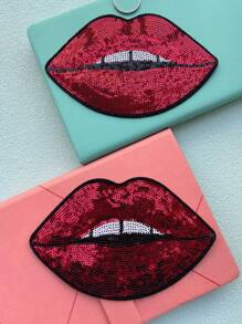 1/3 piezas de parches bordados, parche decorativo con patrón de labios para ropa, bolsos, sombreros, cuadernos, portátiles, scrapbooking, que se pueden planchar o coser