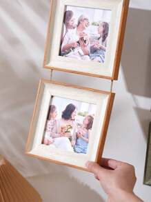 1pc Light Walnut Triple 4-Inch Simple Creative Rope Memorial Photo Frame, Suitable For Hallway, Bedroom, Office, Mother's Day Gift