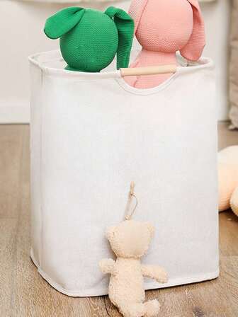 1 件装折叠洗衣篮，带木柄，适用于浴室、洗衣机侧面，可存放衣物、T 恤、衬衫、牛仔裤、内衣、玩具，耐用脏衣篮