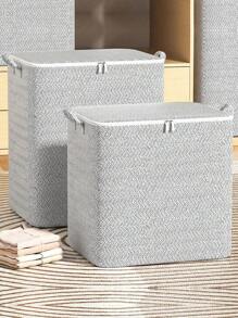 1pc Large Capacity Modern Rectangle Fabric Storage Bags, Multipurpose, Non-Waterproof Closet Organizers For Bedroom, Home, And Moving - Easy To Use, Space-Saving, And Foldable
