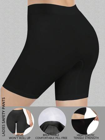 High Waist Seamless Boxer Briefs For Women Boyshorts Soft Safety Panties Under The Skirts Casual-Comfy Underwear Anti-Lighting No Rolling Bottoming Shorts Lingerie