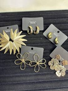 Conjunto * 5 pares de brincos modernos, adequados para uso casual, trabalho, festas noturnas e férias.