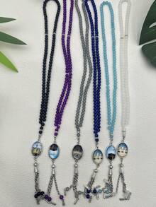 1pc 99 Pcs 6mm Crystal Glass Muslim Prayer Beads Taisibih For Daily Use - Multicolor - View 3