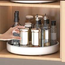 1pc Kitchen Turntable Multi-Functional Countertop Condiment Bottle Soy Sauce Vinegar Storage Rack, Fruit Plate 360 ​​Rotating Storage Rack, Home Kitchen Accessories,Plato Giratorio,Especieros De ,Especiero,Spice Rack,Lazy Susan,