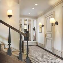 2pcs Gold/Black Wall Lamps, Modern Retro Wall Lights With Fabric Shades, Bedside Wall Sconces Suitable For Bedroom, Living Room, Hallway Or Entryway (Bulbs Not Included, Hard-Wired Connection Required) - Wall Mount - View 2