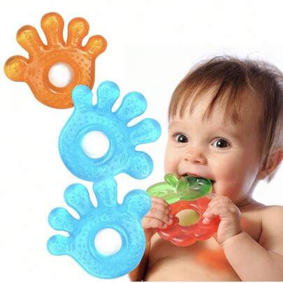 Mordedor de silicona con agua para bebés, para aliviar la dentición y evitar que se chupen los dedos