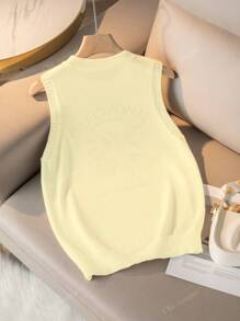 Nouveau débardeur d'été pour femmes à col rond avec motif de citron, T-shirts d'été blancs, simples et élégants, convenant pour le travail, hauts d'été pour femmes