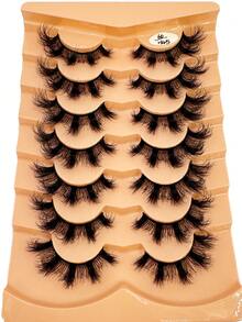 HBZGTLAD NEW 2 Box 14 Pairs Pairs Cat Eye Lashes Fluffy Faux Mink Lashes 8D Wispy Lashes Pack Dramatic Long Thick Volume Eyelashes False Eyelas - 6D-H45 - 查看 7