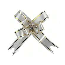 Kit 100 Easy Magic Bows Large Colorful Ribbon Bow For Gifts - Silver - View 4