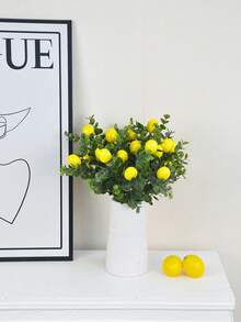 1/4/8PCS Artificial Lemon Branches Green Eucalyptus Plants With Stems Yellow Fake Fruits Suitable For Farmhouse Kitchen Vase Wedding Party Garden Indoor And Outdoor Home Decoration - Eucalyptus Lemon - View 10