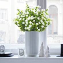 8Pack Eucalyptus Fake Flowers, No Fade, Lifelike, ArtificialPlastic, For Hanging Planters, Outside, Porch, Window Box, WeddingIndoor, Outdoor, Housewarming, Spring, Summer Decoration(No Flower Basket)
