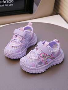 1 Pair New Summer Kids Sandals, Toddler Boys/Girls Closed Toe Sports Breathable Mesh Shoes - Purple - View 3